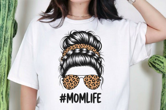 Afro Leopard Mom Life SVG – A Bold Graphic for T-Shirt Designs