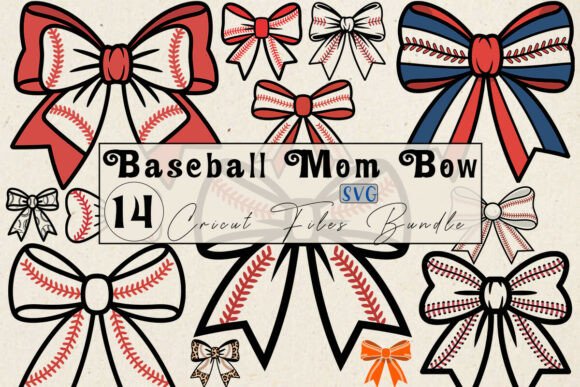 Baseball Mom Bow SVG Cricut Files Bundle – A Versatile Graphic Design Asset for Creative Sellers