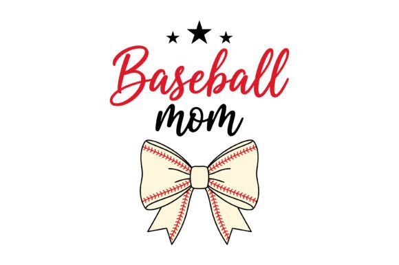 Baseball Mom Bow SVG for T-Shirt Designs and Commercial Graphics