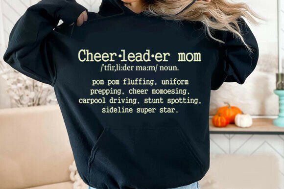 Cheerleader Mom Definition SVG: A Bold Graphic Design Asset for T-Shirt and Editorial Use
