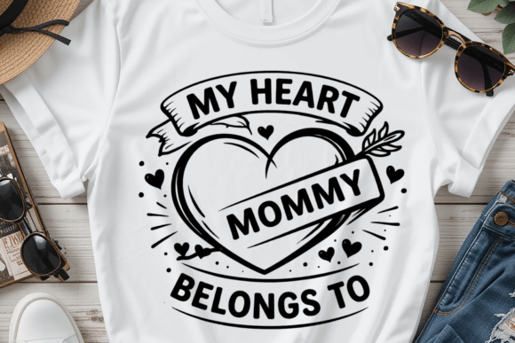 Mom Heart PNG Cute Mom Love SVG for T-Shirt Designs and Graphics